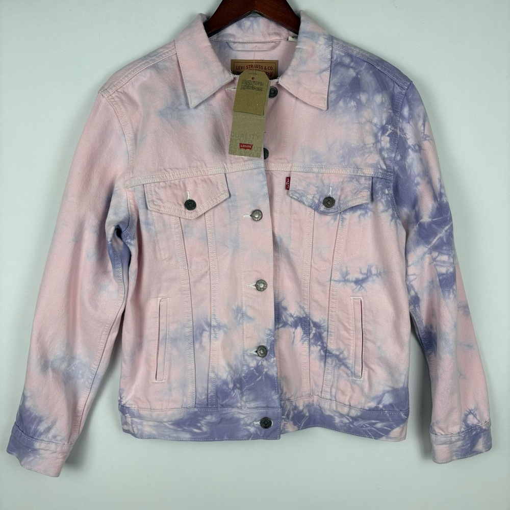 NWT Levi Strauss Ex-Boyfriend Trucker Jacket Tie Dye Denim Levi's